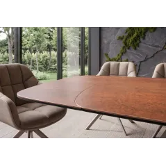 Invicta Stół INFINITY rozkładany hiszpańska ceramika rust brown 180-220-260cm / 49074