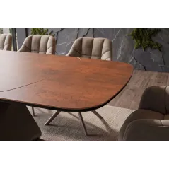 Invicta Stół INFINITY rozkładany hiszpańska ceramika rust brown 180-220-260cm / 49074