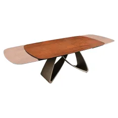 Invicta Stół INFINITY rozkładany hiszpańska ceramika rust brown 180-220-260cm / 49074