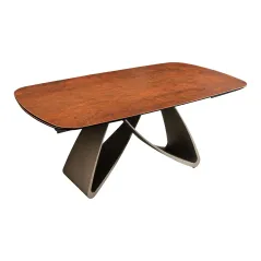 Invicta Stół INFINITY rozkładany hiszpańska ceramika rust brown 180-220-260cm / 49074