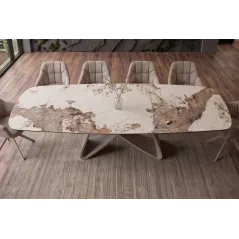 Invicta Stół INFINITY rozkładany ceramika pandora white brown 180-220-260cm / 49194