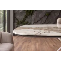 Invicta Stół INFINITY rozkładany ceramika pandora white brown 180-220-260cm / 49194