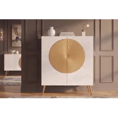 Invicta Komoda AURUM biała 100 x 120 x 38cm / 49593