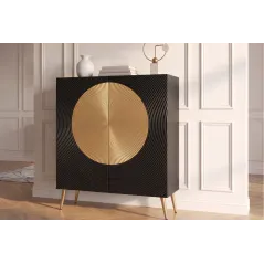 Invicta Komoda AURUM czarna 100 x 120 x 38cm / 49592