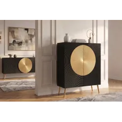 Invicta Komoda AURUM czarna 100 x 120 x 38cm / 49592
