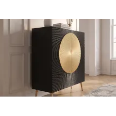 Invicta Komoda AURUM czarna 100 x 120 x 38cm / 49592