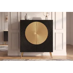 Invicta Komoda AURUM czarna 100 x 120 x 38cm / 49592