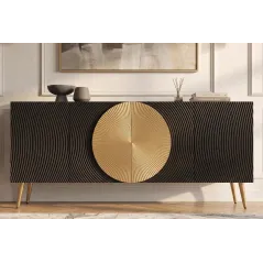 Invicta Komoda AURUM czarna 177 x 76 x 38cm / 49519