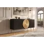 Invicta Komoda AURUM czarna 177 x 76 x 38cm / 49519
