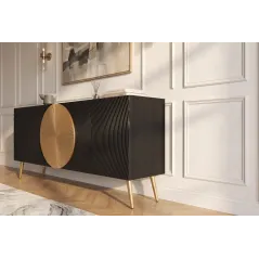 Invicta Komoda AURUM czarna 177 x 76 x 38cm / 49519