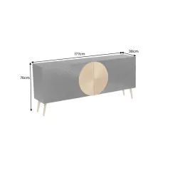 Invicta Komoda AURUM czarna 177 x 76 x 38cm / 49519