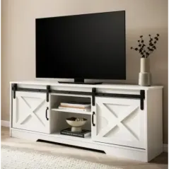 Wohnling Szafka RTV wiejski styl biała 150 x 60 x 40cm / WL6.879