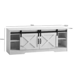 Wohnling Szafka RTV wiejski styl biała 150 x 60 x 40cm / WL6.879