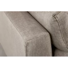 Invicta SIGNUM Kanapa narożna 3-osobowa z pufą prawa aksamit taupe 313 x 110 x 103cm / 44538