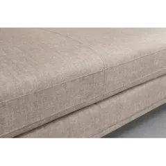 Invicta SIGNUM Kanapa narożna 3-osobowa z pufą prawa aksamit taupe 313 x 110 x 103cm / 44538