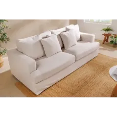 Invicta Sofa HEAVEN 3 osobowa lniana naturalna 210 x 105 x 88cm / 44448