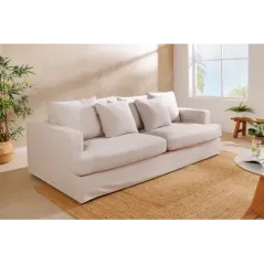 Invicta Sofa HEAVEN 3 osobowa lniana naturalna 210 x 105 x 88cm / 44448