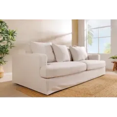 Invicta Sofa HEAVEN 3 osobowa lniana naturalna 210 x 105 x 88cm / 44448