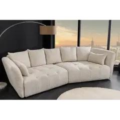 Invicta ROYAL Sofa 4 osobowa szampański beż bouclé 295 x 86 x 145cm / 44336