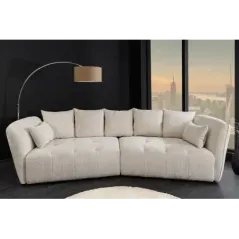 Invicta ROYAL Sofa 4 osobowa szampański beż bouclé 295 x 86 x 145cm / 44336