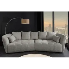 Invicta ROYAL Sofa 4 osobowa szary bouclé 295 x 86 x 145cm / 44542