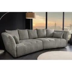 Invicta ROYAL Sofa 4 osobowa szary bouclé 295 x 86 x 145cm / 44542