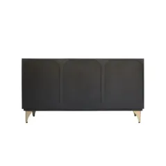 Invicta Komoda GOLDEN SUNSET czarne złoto z drewna mango 3D 140 x 75 x 38cm / 46658