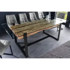 Invicta Stół do jadalni BARRACUDA teak ze szklanym blatem 220cm  / 43342