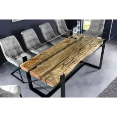 Invicta Stół do jadalni BARRACUDA teak ze szklanym blatem 220cm  / 43342