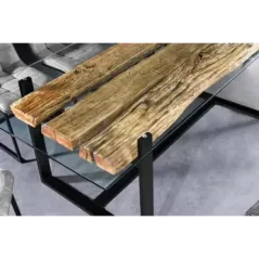 Invicta Stół do jadalni BARRACUDA teak ze szklanym blatem 220cm  / 43342