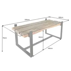 Invicta Stół do jadalni BARRACUDA teak ze szklanym blatem 220cm  / 43342