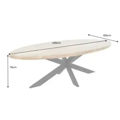 Invicta GALAXIE Oval Stół do jadalni mango 240cm / 45771