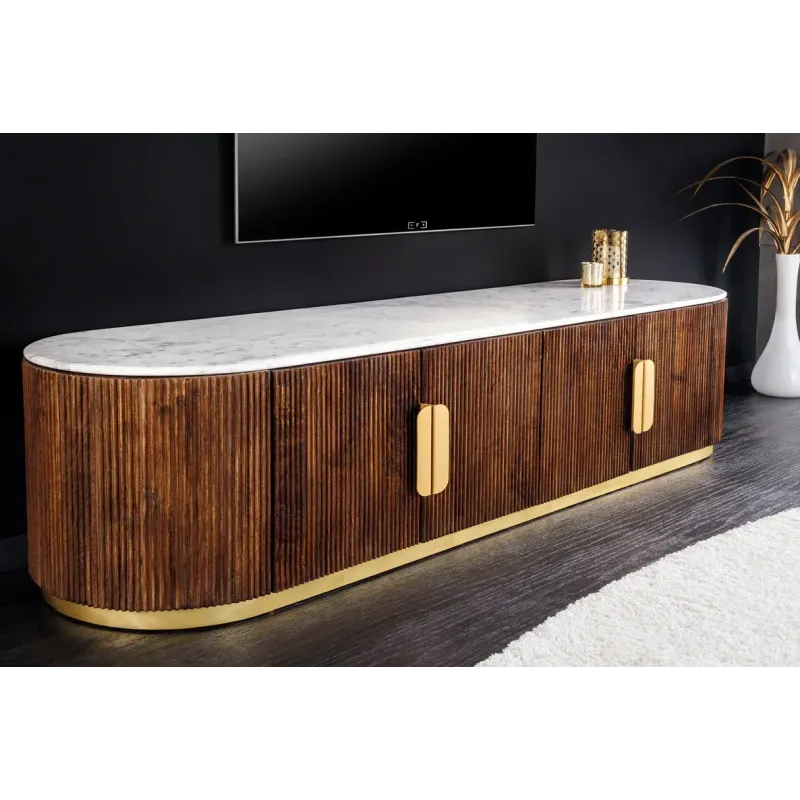 Invicta Szafka RTV GATSBY mango marmur biały 170cm / 45828 Invicta Szafka RTV GATSBY mango marmur biały 170cm / 45828