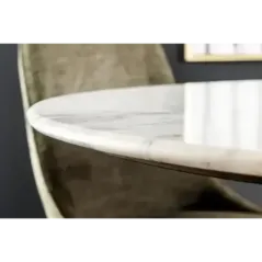 Invicta Stół do jadalni GATSBY mango marmur biały Ø 140cm / 45830