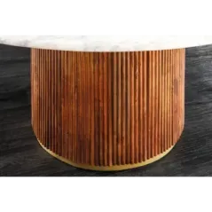 Invicta Stół do jadalni GATSBY mango marmur biały Ø 140cm / 45830
