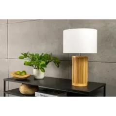 Invicta Lampa stołowa GATSBY drewno wierzbowe sosnowe Ø 50cm / 44496