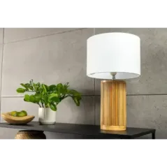 Invicta Lampa stołowa GATSBY drewno wierzbowe sosnowe Ø 50cm / 44496