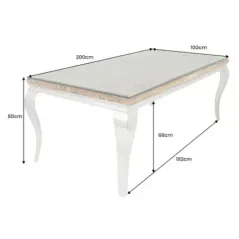 Invicta Stół do jadalni Modern Barock BARRACUDA teak 200 x 80 x 100cm / 44363