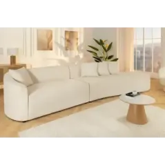Invicta Sofa ATELIER L 3 osobowa XXL ecru bouclé 340cm / 46548