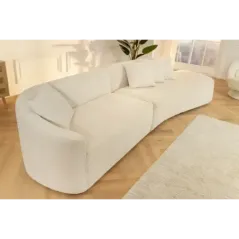 Invicta Sofa ATELIER L 3 osobowa XXL ecru bouclé 340cm / 46548