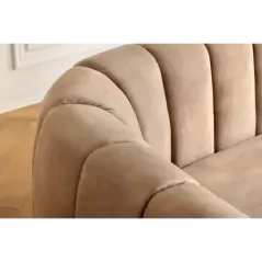 Invicta Sofa tapicerowana BABYLON 3 osobowa beżowy aksamit 200cm / 44511