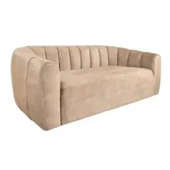 Invicta Sofa tapicerowana BABYLON 3 osobowa beżowy aksamit 200cm / 44511