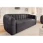 Invicta Sofa tapicerowana BABYLON 3 osobowa antracytowy aksamit 200cm / 44510