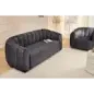 Invicta Sofa tapicerowana BABYLON 3 osobowa antracytowy aksamit 200cm / 44510