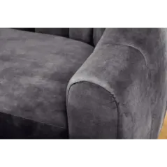Invicta Sofa tapicerowana BABYLON 3 osobowa antracytowy aksamit 200cm / 44510