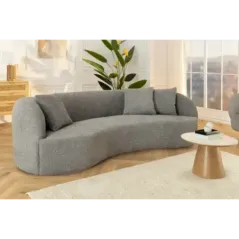 Invicta Sofa ATELIER L 3 osobowa szare bouclé 230cm / 46545