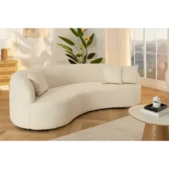 Invicta Sofa ATELIER L 3 osobowa beżowe bouclé 230cm / 46546