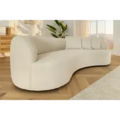 Invicta Sofa ATELIER L 3 osobowa beżowe bouclé 230cm / 46546