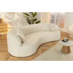 Invicta Sofa ATELIER L 3 osobowa beżowe bouclé 230cm / 46546