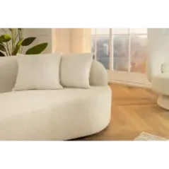 Invicta Sofa ATELIER L 3 osobowa beżowe bouclé 230cm / 46546